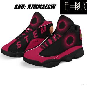 New E=M/C2 Mens Black Hole Pink Faux Lthr Basketball shoes